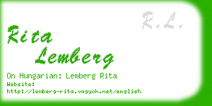 rita lemberg business card